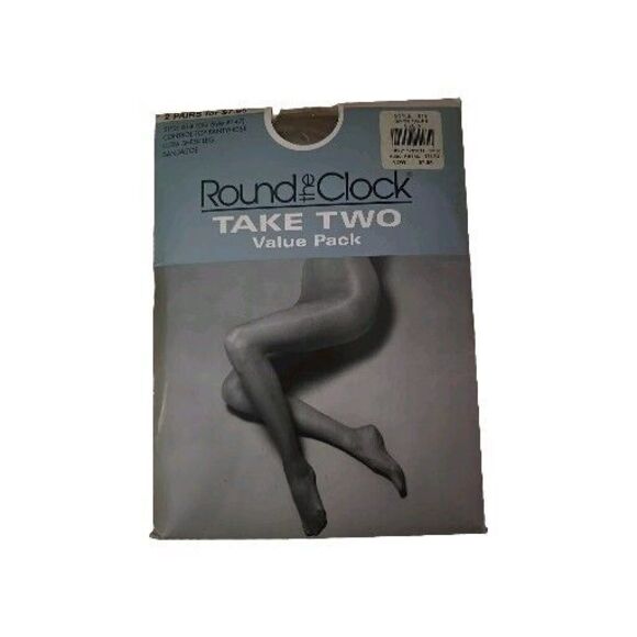Round The Clock Control Top Ultra Sheer Leg Pantyhose 614 Size A Satin Taupe - Picture 1 of 3